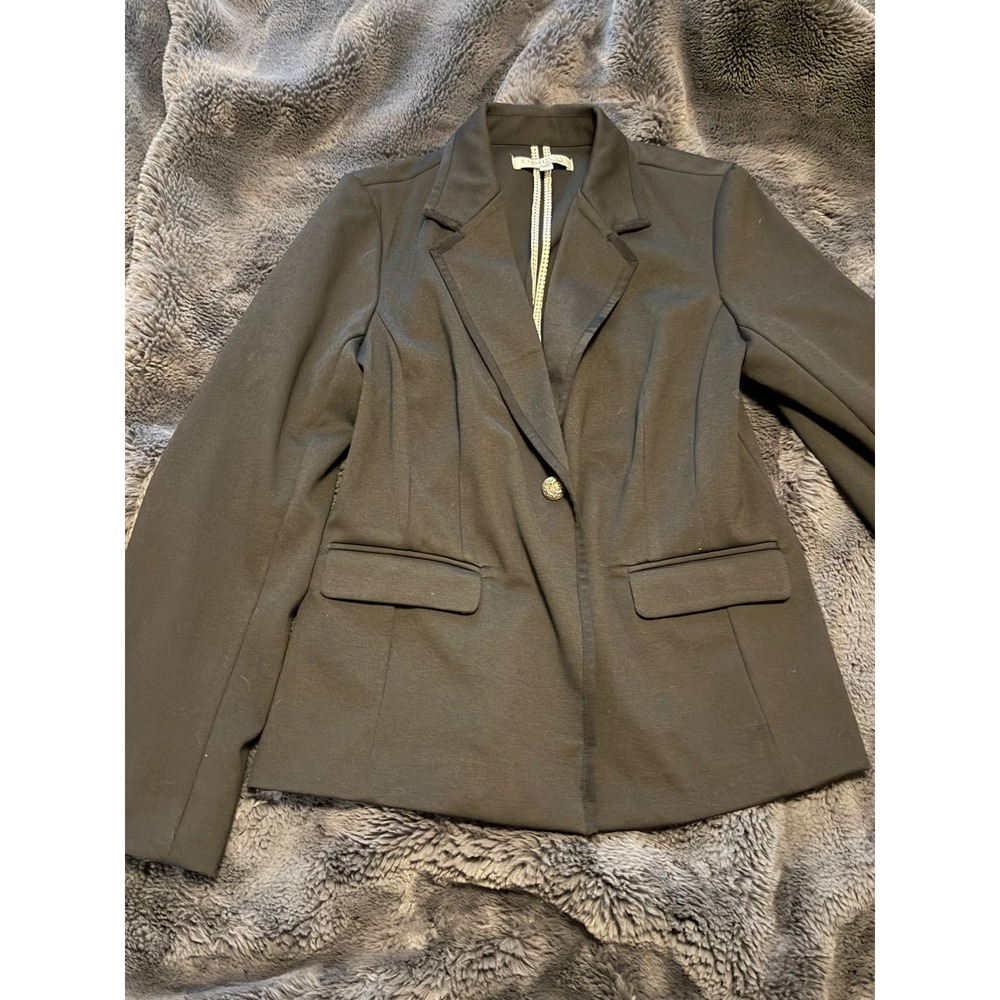 Company Ellen Tracy Black Single Button Blazer Polka Dot Trim womens‎ Medium